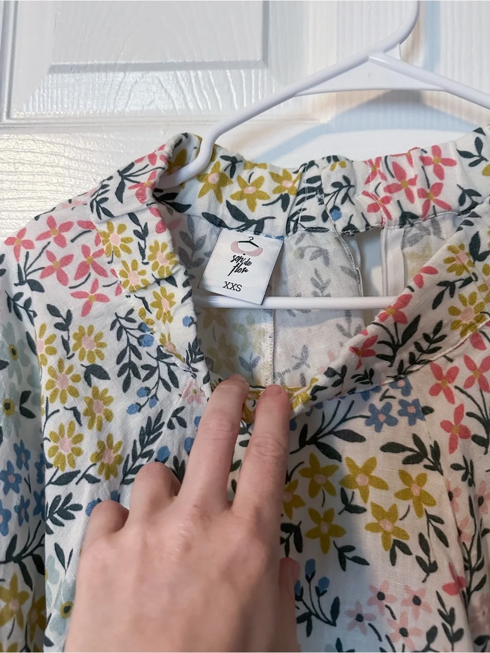Son De Flor Floral Full Circle Linen Skirt XXS - Picture 2 of 5